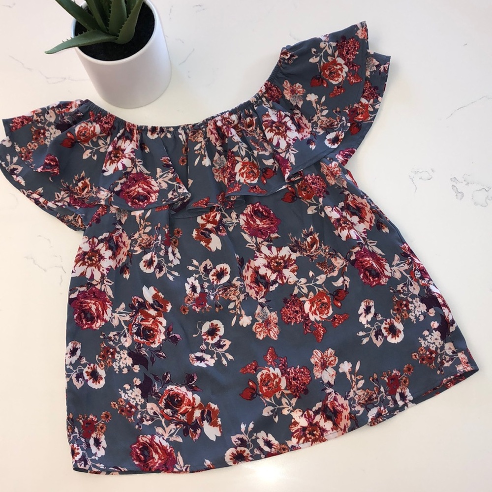 Floral off-the-shoulder floral top - XS